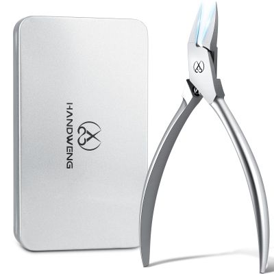 Ingrown Toenail Clippers for Seniors Thick Toenails, Straight Nail Clipper for Men, Heavy Duty Toe Nail Clippers for Thick Nails with Long Handle, Ultra Sharp Stainless Steel Fingernail Clippers