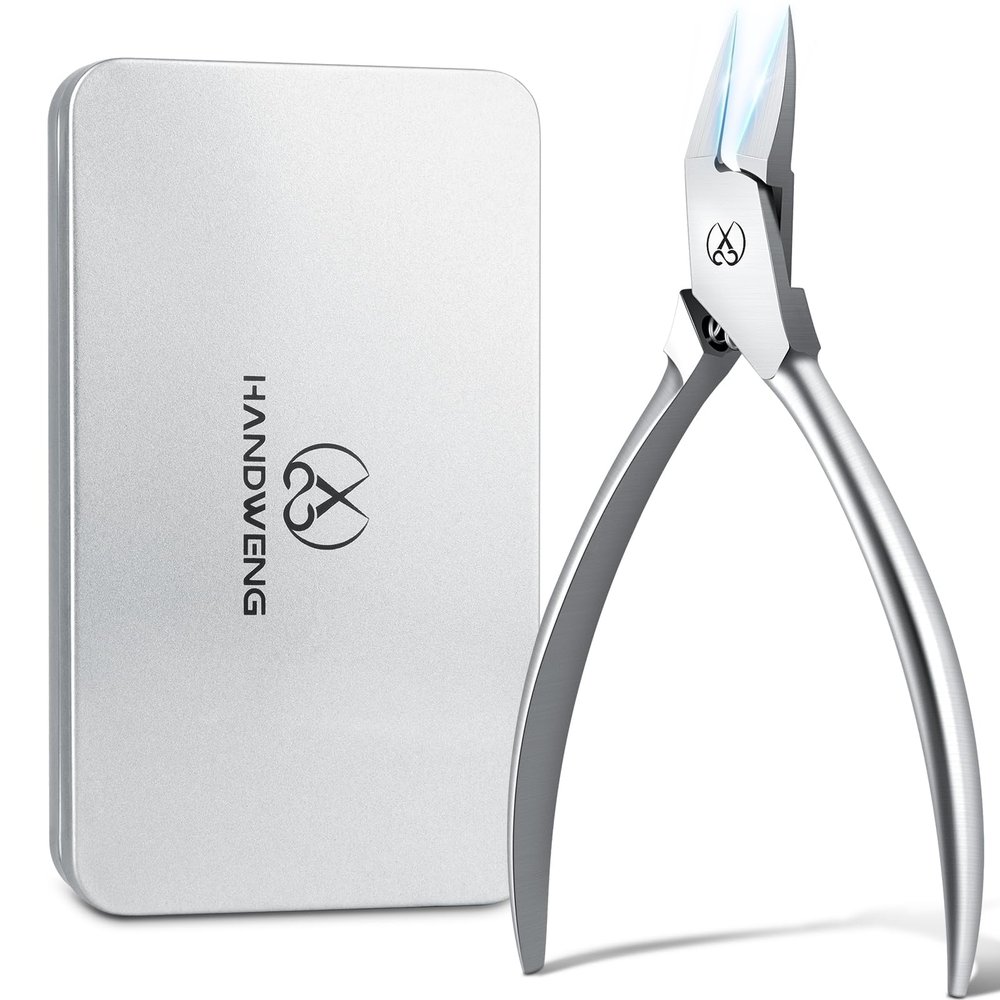 Ingrown Toenail Clippers for Seniors Thick Toenails, Straight Nail Clipper for Men, Heavy Duty Toe Nail Clippers for Thick Nails with Long Handle, Ultra Sharp Stainless Steel Fingernail Clippers