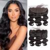13x4 Lace Frontal Closure Body Wave 18 Inch Lace Frontal Ear to Ear Pre Plucked HD Lace Frontal Human Hair 100% Unprocessed 150% Density Brazilian Virgin Human Hair Natural Black view 1