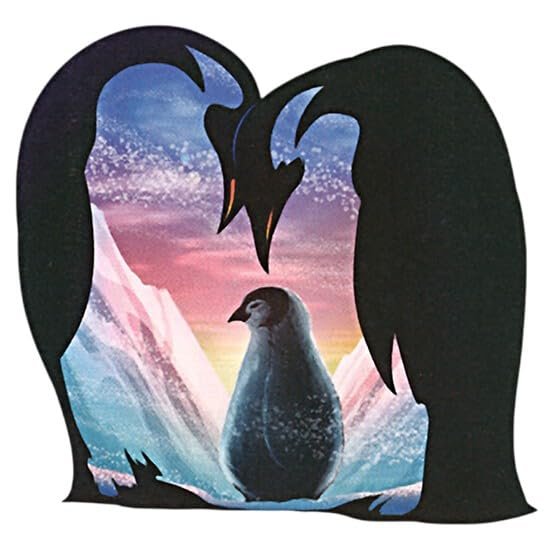 #034Nature#034 Temporary Tattoo Emperor Penguins With Young Penguin Chick