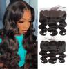 13x4 Lace Frontal Closure Body Wave Lace Frontal Ear to Ear Pre Plucked HD Lace Frontal Human Hair 100% Unprocessed Brazilian Virgin Hair 150% Density Human Hair Natural Black 14 Inch view 1