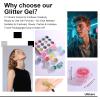12 Colors Glitter Gel for Face, Body, Hair & Nails Makeup for Festival, Halloween, Party, Cosplay Easy to Apply & Wash Off Women, Teens & Kids view 4