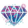 #034Love Glitter#034 Temporary Tattoo Pink Amp Blue Diamond Amp Stars Sparkles view 1