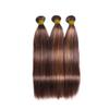 Fb30 Highlight Straight Human Hair Bundles Ombre Brown Bundle 22 24 26 Inch Soft And Healthy Light Brown Bundles With Highlights Human Hair Brazilian Remy Hair Extensions view 4