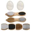4-Piece Foot Exfoliating Tool Set Bamboo Foot Scrubber Pumice Stone and Cleaning Brush Suitable for Home Pedicure Care view 2