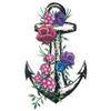 #034Love Glitter#034 Temporary Tattoo Anchor Amp Flowers Roses Sparkles view 1
