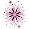#034Pink Amp Black#034 Temporary Tattoo Concentric Flowers Amp Stars view 1