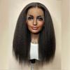 360 Full Lace Wig 100% Human Hair Wigs Long Soft Glueless Wigs Pre Plucked Black Yaki Kinky Straight Hair HD 360 Full Lace Wig For Women Natural Hairline With Baby Hair 150% Density 16 Inch view 3