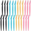 24Pcs Eyebrow Razor Multipurpose Exfoliating Dermaplaning Tool Trimming and Shaving Grooming Eyebrow Face Razor and Eyebrow Shaper for WomenPink,Yellow,Black,Blue view 1