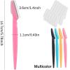 24Pcs Eyebrow Razor Multipurpose Exfoliating Dermaplaning Tool Trimming and Shaving Grooming Eyebrow Face Razor and Eyebrow Shaper for WomenPink,Yellow,Black,Blue view 3