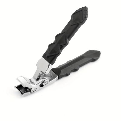 1Pcs Professional Nail Clippers for Seniors Wide Jaw Angled Head Stainless Steel Fingernail Toenail Cutter with Catcher