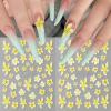 2 Sheets Flower Nail Stickers Yellow Lily Floral Nail Art Decals 3D Self-Adhesive Nail Design Stickers for Women DIY Spring Manicure Supplies Acrylic Nails Decoration view 1