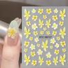 2 Sheets Flower Nail Stickers Yellow Lily Floral Nail Art Decals 3D Self-Adhesive Nail Design Stickers for Women DIY Spring Manicure Supplies Acrylic Nails Decoration view 4