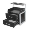 LyeXD Suspended Salon Station for Hair Stylist, Wall Mounted Styling Salon Station Storage Cabinet w/2*Drawers &Hair Dryer Stand,Floating Nightstand Stylist Storage Cabinet for Home (Black+ Silver) view 4
