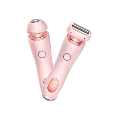 Gqudyi 2025 New 2-in-1 Women's Body Shaver,Double Head Dual Purpose Hair Trimmer,Rechargeable Electric Shaver for Women,Detachable Adapter with Display Screen,for Men and Women Shaving(Color:Pink)
