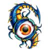#034Laser#034 Temporary Tattoo Blue Bio-Mechanical Eye Shiny Laser Foil view 1