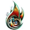 #034Laser#034 Temporary Tattoo Tribal Biohazard Bio-Mech Eyes Shiny Laser Foil view 1