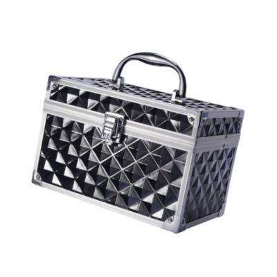 harayaa Makeup Travel Case Makeup Storage Box Lockable Vanity Case Multiuse Nail Art Storage Cosmetic Skincare Holder for Beauty Tool, Black