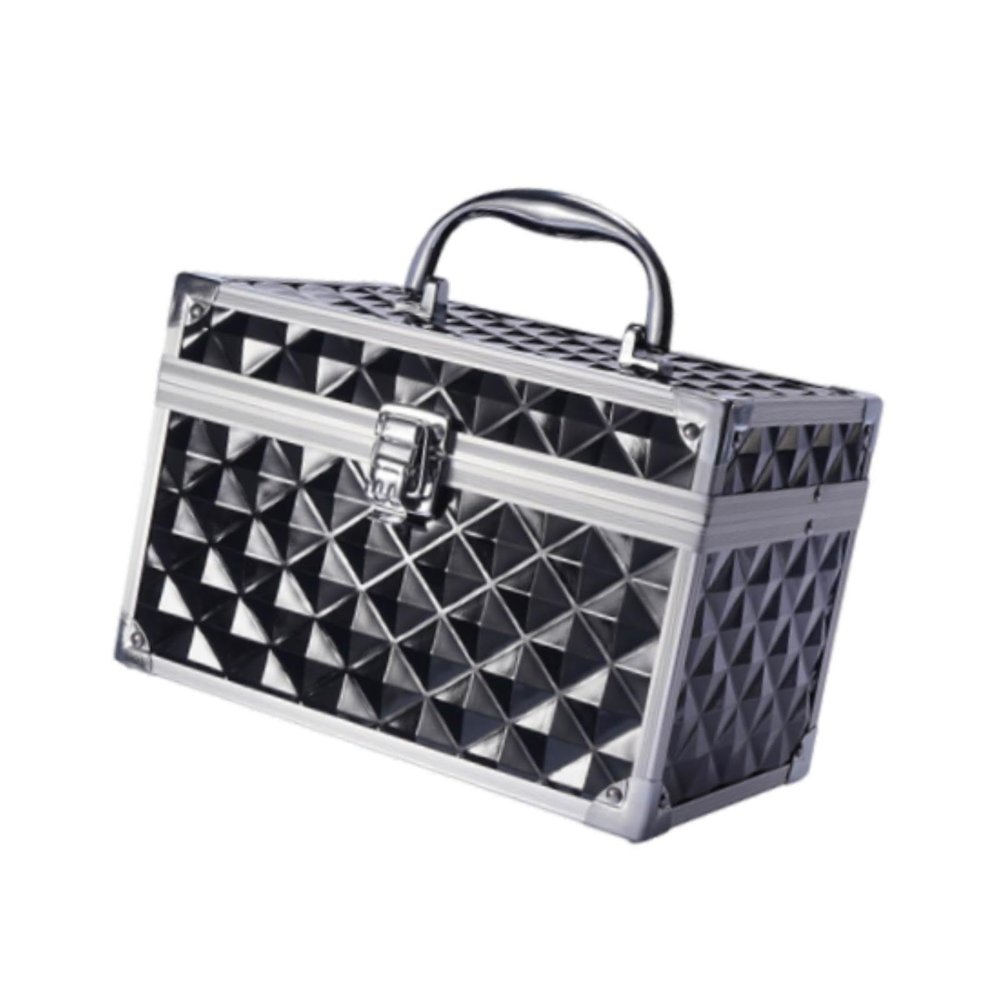 harayaa Makeup Travel Case Makeup Storage Box Lockable Vanity Case Multiuse Nail Art Storage Cosmetic Skincare Holder for Beauty Tool, Black