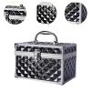 harayaa Makeup Travel Case Makeup Storage Box Lockable Vanity Case Multiuse Nail Art Storage Cosmetic Skincare Holder for Beauty Tool, Black view 3