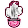 #034Pink Amp Black#034 Temporary Tattoo Cactus Amp Flowers In Tie-Dye Pot view 1