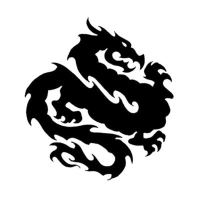 12 - Black Tribal Dragon Temporary Tattoo