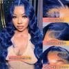 Dark Blue Lace Front Wigs Human Hair Body Wave 13X4 HD Blue Lace Front Wig Human Hair Wear and Go Glueless Royal Blue Wigs Pre Plucked with Baby Hair Hd Lace Frontal Wig Navy Blue Wigs For Black Women view 4