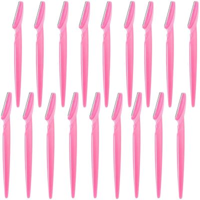 18Pcs Pink Eyebrow Razor Multipurpose Exfoliating Dermaplaning Tool Trimming and Shaving Grooming Face Razor and Eyebrow Shaper for Women