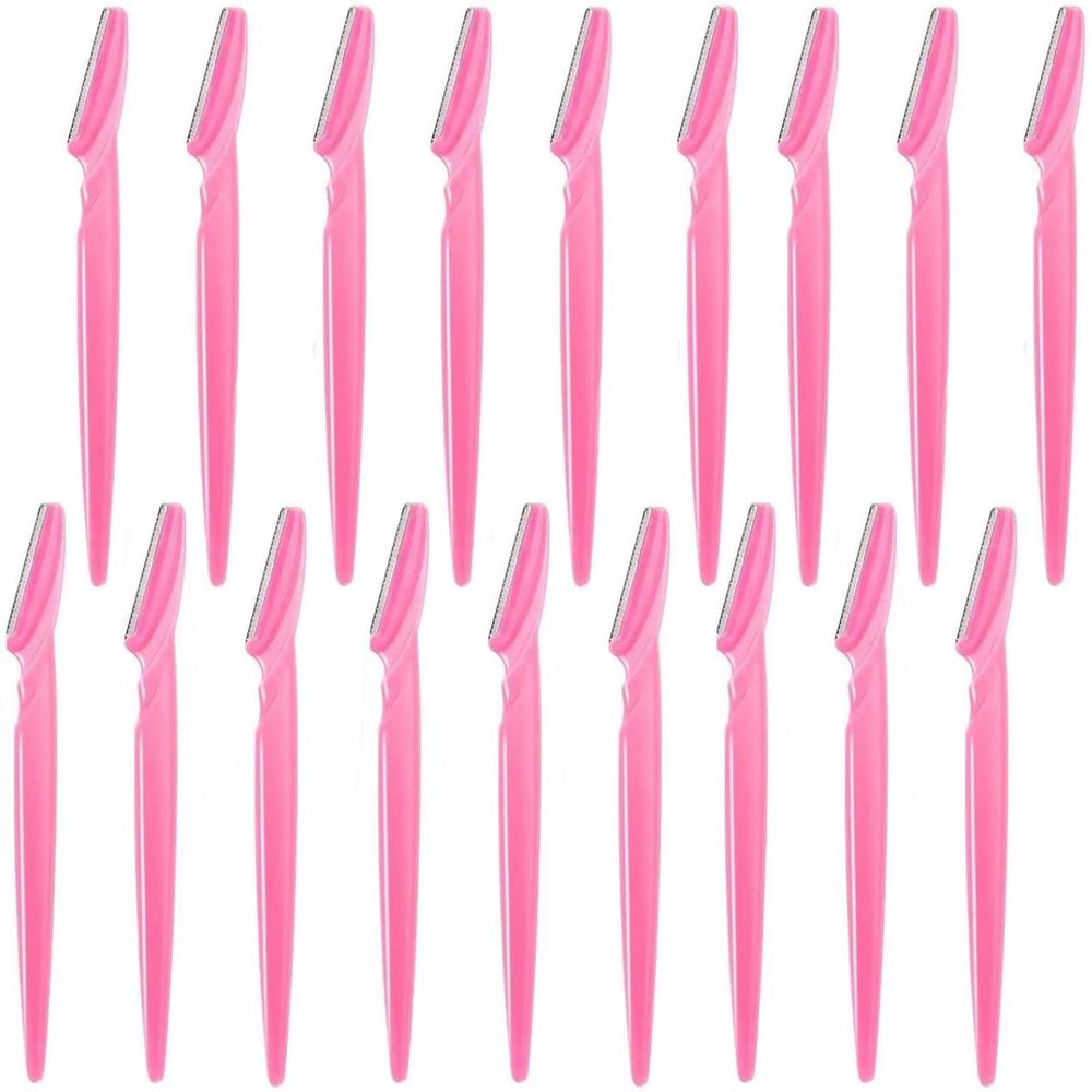 18Pcs Pink Eyebrow Razor Multipurpose Exfoliating Dermaplaning Tool Trimming and Shaving Grooming Face Razor and Eyebrow Shaper for Women