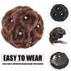 ZUZUZ Bun Hair Pieces for Women Synthetic Ponytail Bun Elegant Braided Bun Claw Clip Bun Hair Accessories with Rhinestone Bun Women Hair Accessories Messy Bun Hair Piece(Brown black,B) view 3