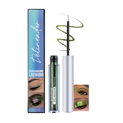 WAJJYM Liquid Eyeliner,Glitter Eyeliners Pen,Ultra-Fine Brush,Waterproof,Easy to color,Long-lasting coloring,No fading,No smudging,Light yellow green