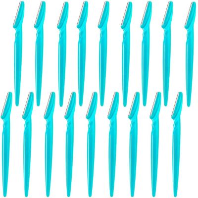 18Pcs Blue Eyebrow Razor Multipurpose Exfoliating Dermaplaning Tool Trimming and Shaving Grooming Face Razor and Eyebrow Shaper for Women