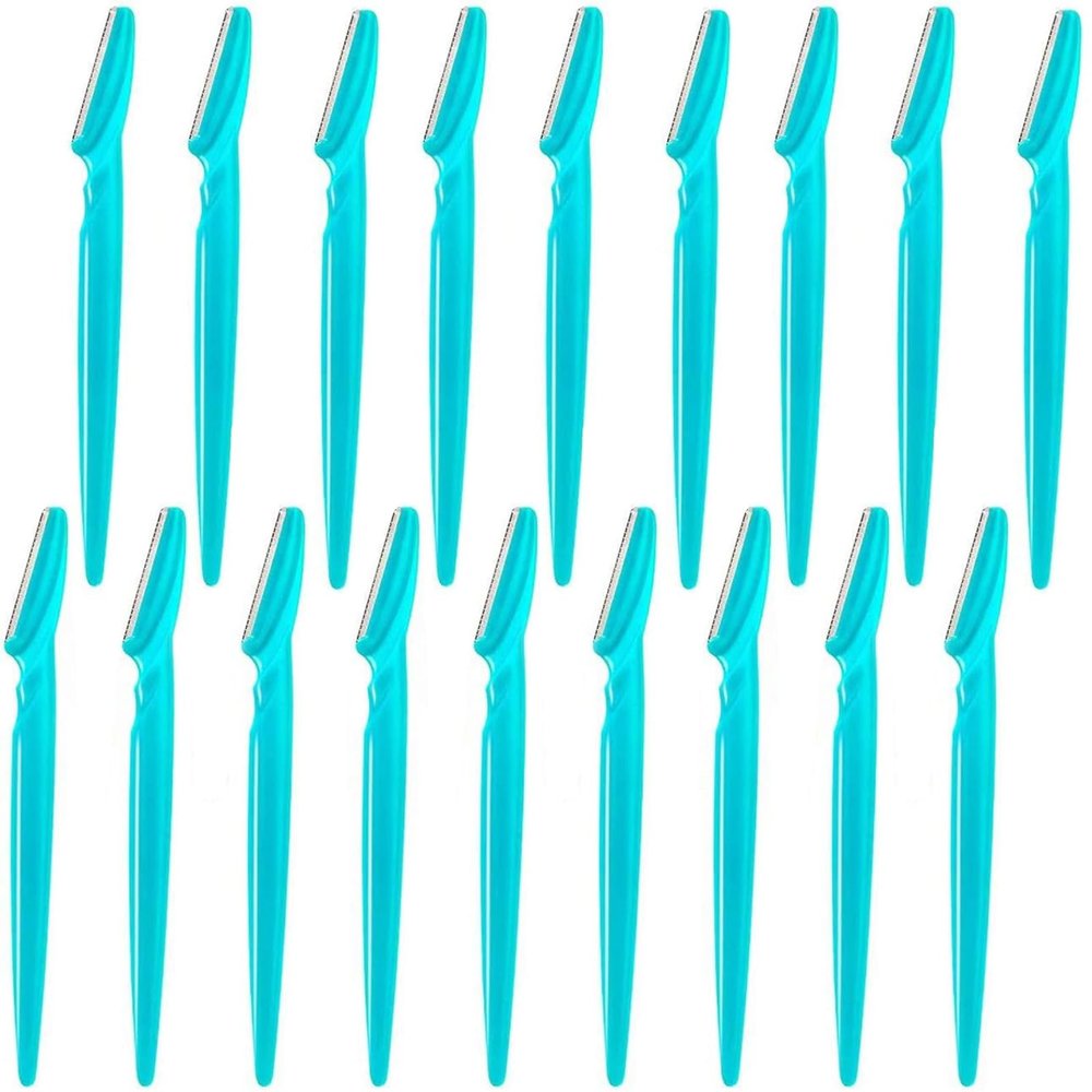 18Pcs Blue Eyebrow Razor Multipurpose Exfoliating Dermaplaning Tool Trimming and Shaving Grooming Face Razor and Eyebrow Shaper for Women