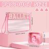 SUILU 2 Pcs Ballet Gifts Cosmetic Makeup Bag with Chenille Letter Patch,with Handles PVC Waterproof Clear Makeup Bag,Portable Toiletry Storage Bag view 2