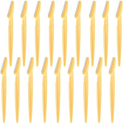 18Pcs Yellow Eyebrow Razor Multipurpose Exfoliating Dermaplaning Tool Trimming and Shaving Grooming Face Razor and Eyebrow Shaper for Women