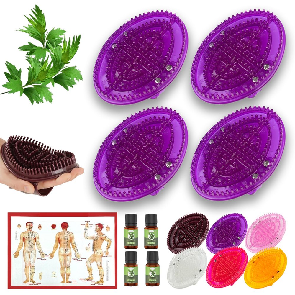 2 Pairs Meridian Brush Massage Body Brush, 2025 New Beauty Salon Professional Custom Meridian Brushs, Full Body Relaxation Comb for Circulation, Portable Handheld Shower Brushs Set (Purple)