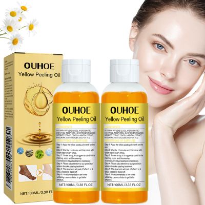 OUHOE Exfoliating Yellow Peeling Oil for Dark Skin, 1.7oz Strong OUHOE Peeling Oil Extra Strength for Exfoliating, Softening, Callus Removal, Dark Skin, Cutin, Callus Skin (2pc)