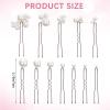 12 PCS Bridal Wedding Hair Pins, Bridal Hair Pearl Crystal Bobby Hairpin Wedding Accessories, Handmade Pearl Hair Accessories for Brides Women Girls (White) view 2