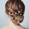 12 PCS Bridal Wedding Hair Pins, Bridal Hair Pearl Crystal Bobby Hairpin Wedding Accessories, Handmade Pearl Hair Accessories for Brides Women Girls (White) view 4