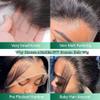 13x4 Body Wave Lace Front Wigs Human Hair 24 Inch 250 Density HD Lace Front Wigs Pre Plucked Brazilian Virgin Human Hair Wigs for Women Glueless Frontal Wigs Human Hair Natural Color Body Wave Wig view 3