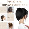 10 Inch Short Ponytail Extension - Soft Straight Pony Tails Hair Extensions, Claw Clip Ponytail Extension, Natural Short Hair Extensions Ponytail, Synthetic Hair Pieces for Women (Color: Black Brown) view 3