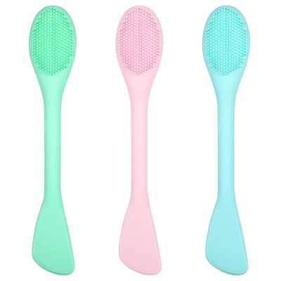 3 Pcs Mask Spatula, Pore Polishing Wand, Double-Head Silicone Mask Applicator for Smooth Skincare & Makeup Application (Multi-Colored)