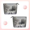 HJBNW Travel Makeup Bag for Women Large Capacity Cosmetic Bags Waterproof Portable Toiletry Bag Snowy Train Tracks Make Up Bags with Zipper Aesthetic Makeup Organizer for Ladies Gift view 2
