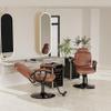 Baasha Premium Brown Reclining Salon Chair with Removable Headrest, All-Purpose Hydraulic Barber Chair, Soft PU Leather, 360 Swivel, 135 Recline, Heavy-Duty Steel Frame, 330 lbs Capacity view 4