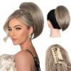 10 Inch Short Ponytail Extension - Soft Straight Pony Tails Hair Extensions, Claw Clip Ponytail Extension, Natural Short Synthetic Hair Pieces for Women (Color: Light Ash Brown Mixed White) view 1