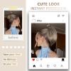 10 Inch Short Ponytail Extension - Soft Straight Pony Tails Hair Extensions, Claw Clip Ponytail Extension, Natural Short Synthetic Hair Pieces for Women (Color: Light Ash Brown Mixed White) view 2