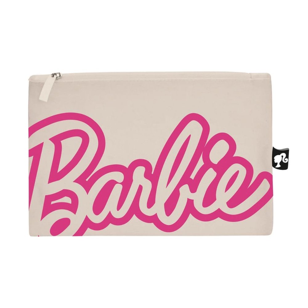 ARDITEX, Barbie Toiletry Bag, Make Up Pouch for Children, Perfect for Carrying Lo Travel Accessories, Fabric Vanity Bag, Ideal for Storing Small Objects, Cotton, 22.5 x 16 cm, beige, BARBIE, Beige