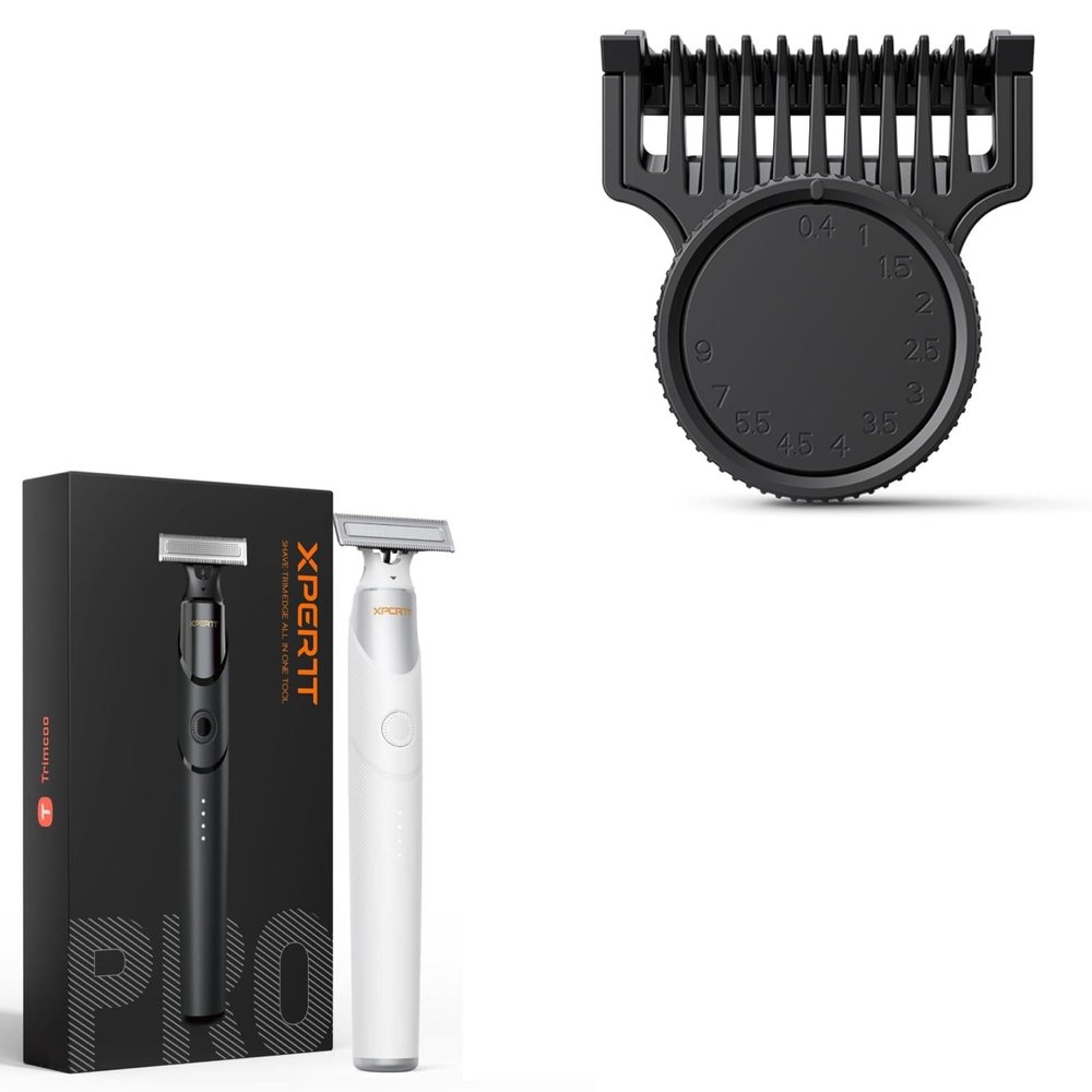 Electric Trimmer for Men White(Lite) & New 12 in 1 Adjustable Comb