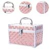 FashionCha Makeup Case Makeup Storage Box Vanity Case Sturdy Suitcase Nail Art Cosmetic Storage Box for Home Apartment Use, Pink B view 3