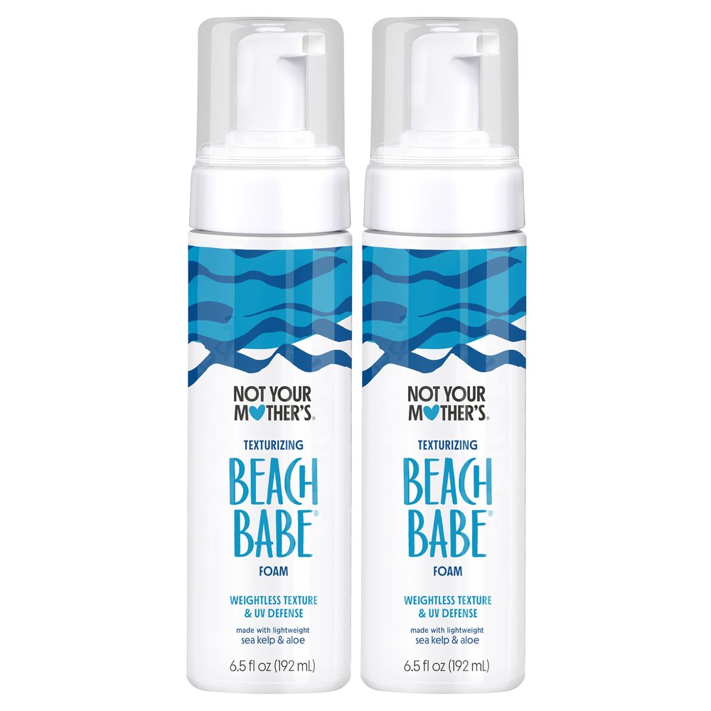 Not Your Mother's Beach Babe Texturizing Foam (2-Pack) - 6.5 fl oz Each - Crunch-Free Texture and Touchable Waves with UV Defense - Conditions & Hydrates for All Hair Types